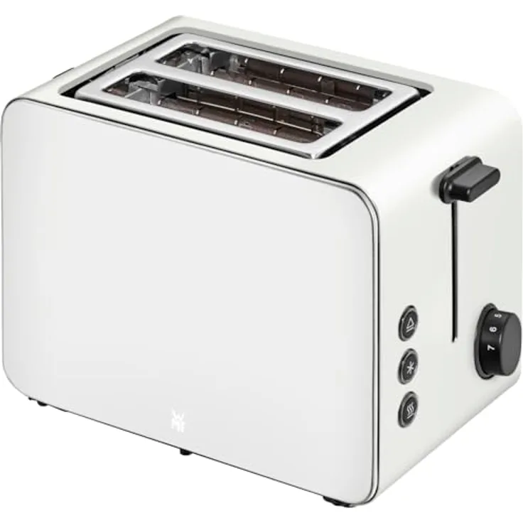 WMF Stelio Toaster 2 Scheiben Edelstahl, Doppelschlitz Toaster mit Brötchenaufsatz, Bagel-Funktion, 7 Bräunungsstufen, 900 W, Toaster edelstahl matt grau