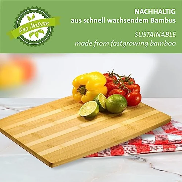 Westmark Schneidebrett – Küchenbrett zum Schneiden und Hacken, robuste Schneidunterlage aus Holz, auch ideal zum Servieren – Bambus, 50 x 35 cm – Bild 3