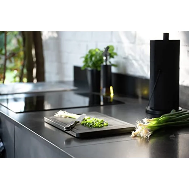 Schneidebrett Kombi Schwarz 33 x 23 cm, mit Griff und Saftrille – Bild 8