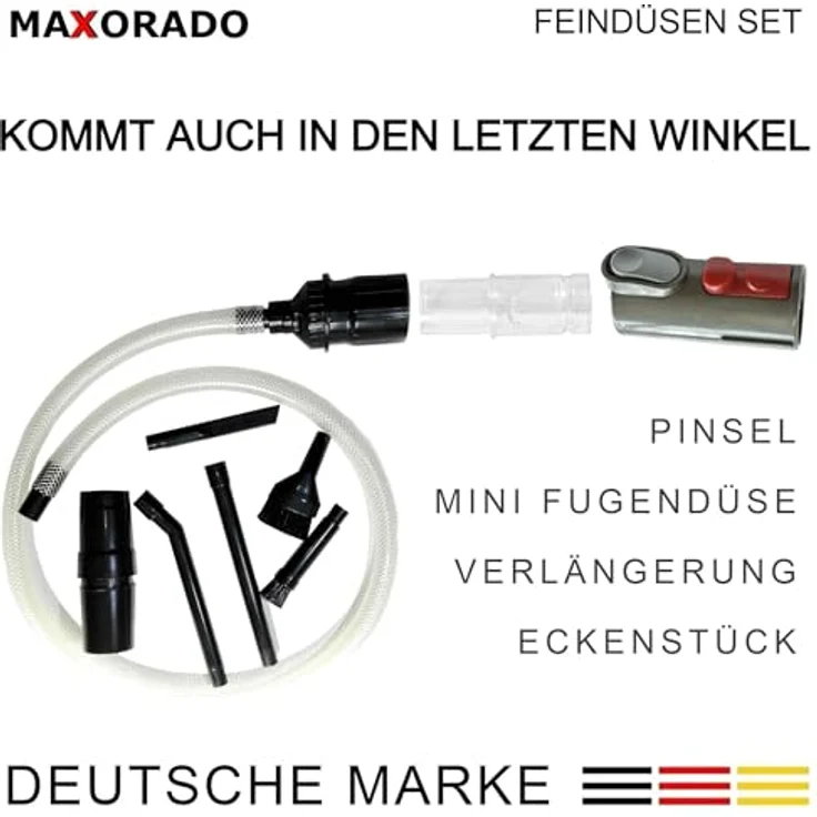 Maxorado Mini Düsen Set kompatibel mit Hompany SmartVac 11 V15A Staubsauger Aufsatz Feindüsen Fugendüse Saugpinsel Saugdüse Ersatzteile – Bild 2
