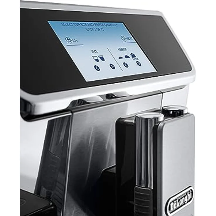 De'Longhi PrimaDonna Elite Experience ECAM 656.85.MS Kaffeevollautomat mit Milchsystem und integriertem Mahlwerk, Cappuccino auf Knopfdruck, 4,3 Zoll Farbdisplay, App-Steuerung, Trinkschokoladenfunktion, Edelstahlfront, silber – Bild 2