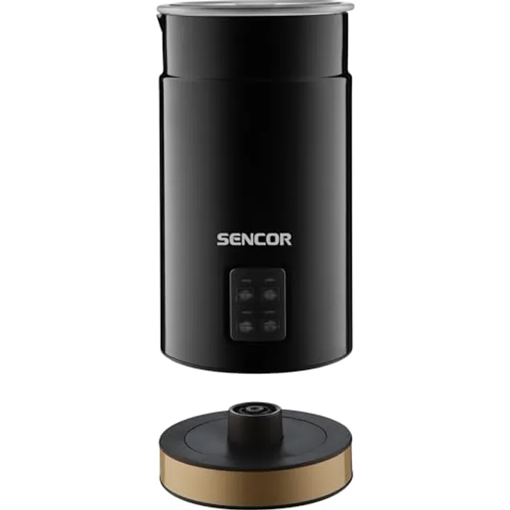 SENCOR Milk frother SMF 2031BK, Milchaufschäumer in Schwarz mit leistungsstarker Schaummulde