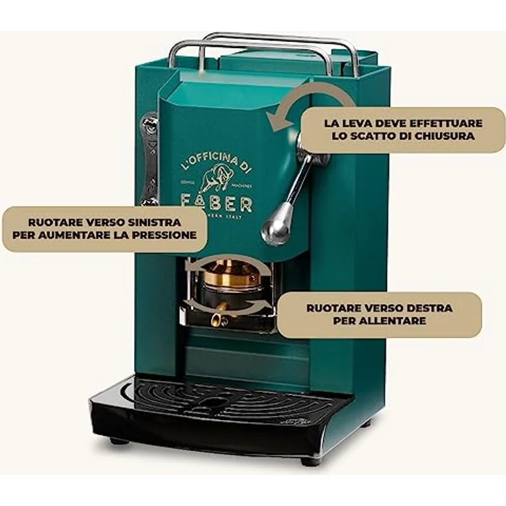 Faber Coffee Machines Pro Deluxe Espressomaschine ESE Pad 44 mm, einfache Reinigung, Tassenwärmer, schnelles Aufheizen, Chrom-Finish – Bild 6