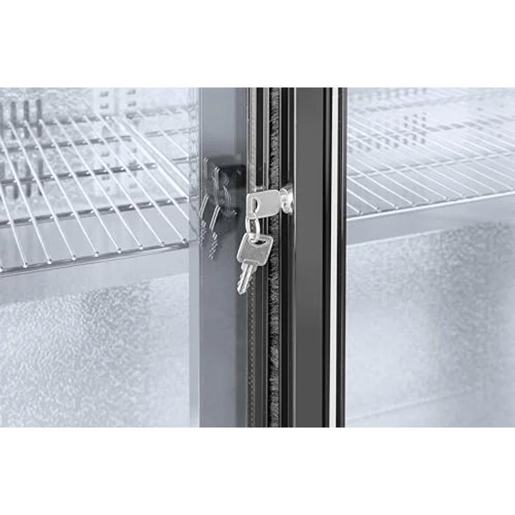 HENDI Getränkebar-Kühlschrank 2-türig, 90cm breit, 228L, abschließbar mit Schiebetüren, schwarz – Bild 5