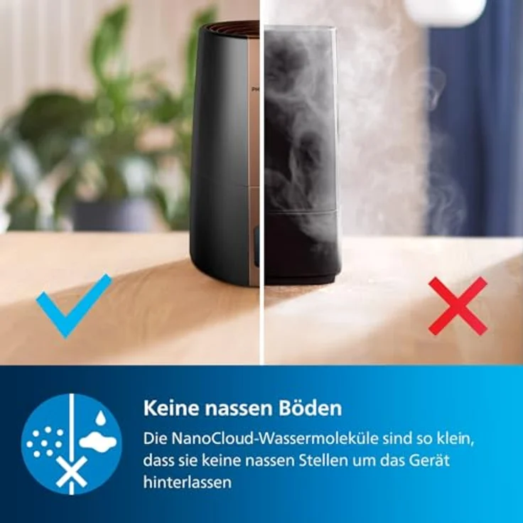 Philips Luftbefeuchter 3000 Serie HU3918-10 (bis zu 45m², hygienische NanoCloud-Technologie, leiser Nachtmodus, Automodus, 3 Liter Wasserbehälter) schwarz – Bild 5