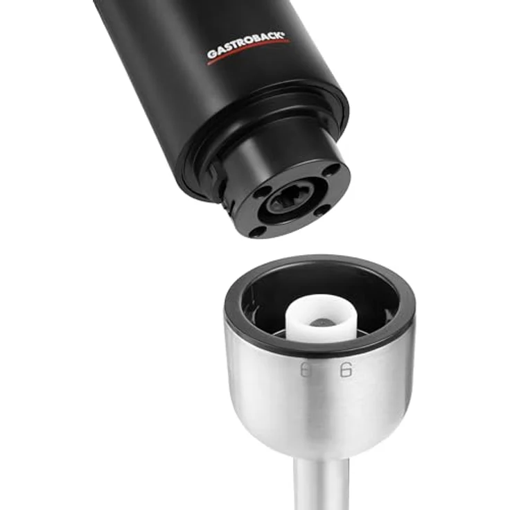 Gastroback Handmixer 40982 Design Stabmixer-Set 5 in 1 kabellos, Kraftvoller Akku-Stabmixer mit Topfschutz, silber – Bild 4