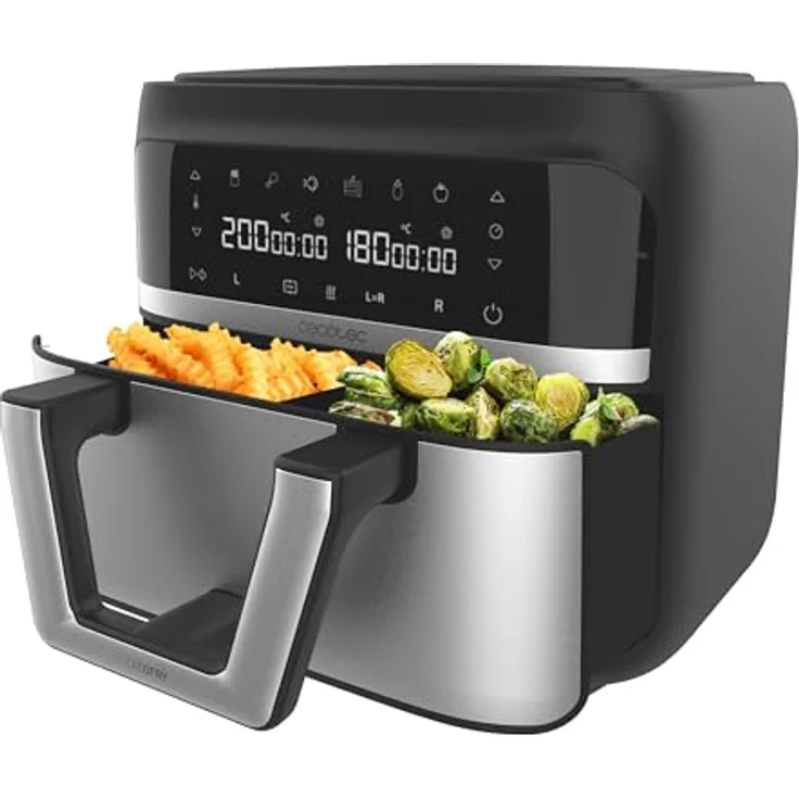 Cecotec CecoFry Advance Double, Heißluftfritteuse 9 L, 2850 W, digitale und ölfreie Diätfritteuse mit zwei Körben und PerfectCook-Technologie – Bild 1