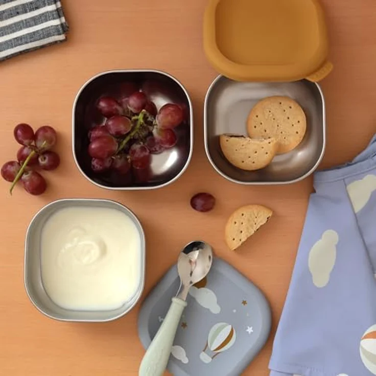 BÉABA, 3er-Set Edelstahlbehälter für Babys,Pürees und Snacks, auslaufsicher, bruchsicher, mikrowellen- & gefriergeeignet, BPA-frei, geruchsneutral, langlebige Aufbewahrungsdosen, 250 ml, Adventure – Bild 11