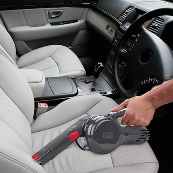 Black & Decker PV1200AV-XJ Autosauger Dustbuster Pivot, Bürstenaufsatz, Fugendüse, flexiblem Saugschlauch, Aufbewahrungsnetz – Bild 6