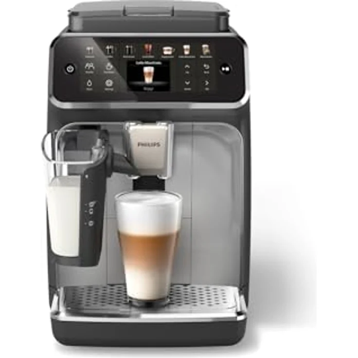 Philips Kaffeevollautomat Philips Series 4400 EP4446/70 Kaffeevollautomat Schwarz/Silber, 12 Heiß- und Eisgetränke, LatteGo Milchsystem, SilentBrew - Technologie – Bild 4
