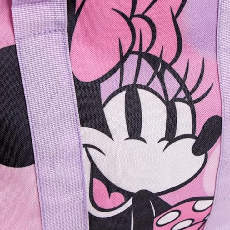 Disney Minnie Mouse Shopper Strandtasche Totebag, große Polyester-Einkaufs- und Strandtasche mit Reißverschluss, vielseitig und faltbar – Bild 3