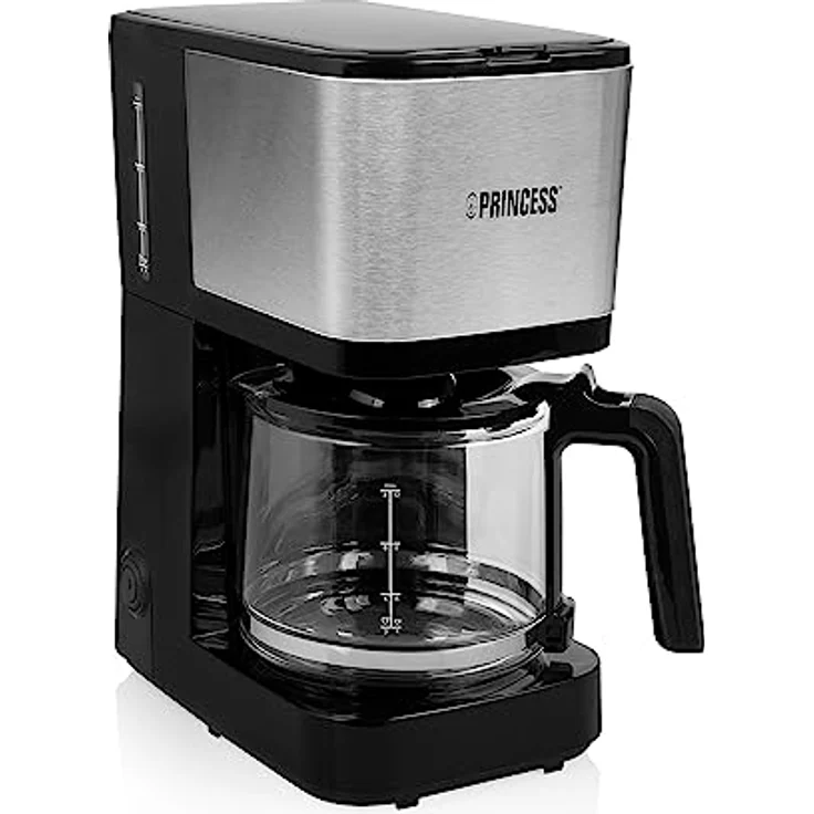 Filterkaffeemaschine Schwarz mit Edelstahl - Permanentfilter & Glaskanne für 12 Tassen – Bild 2
