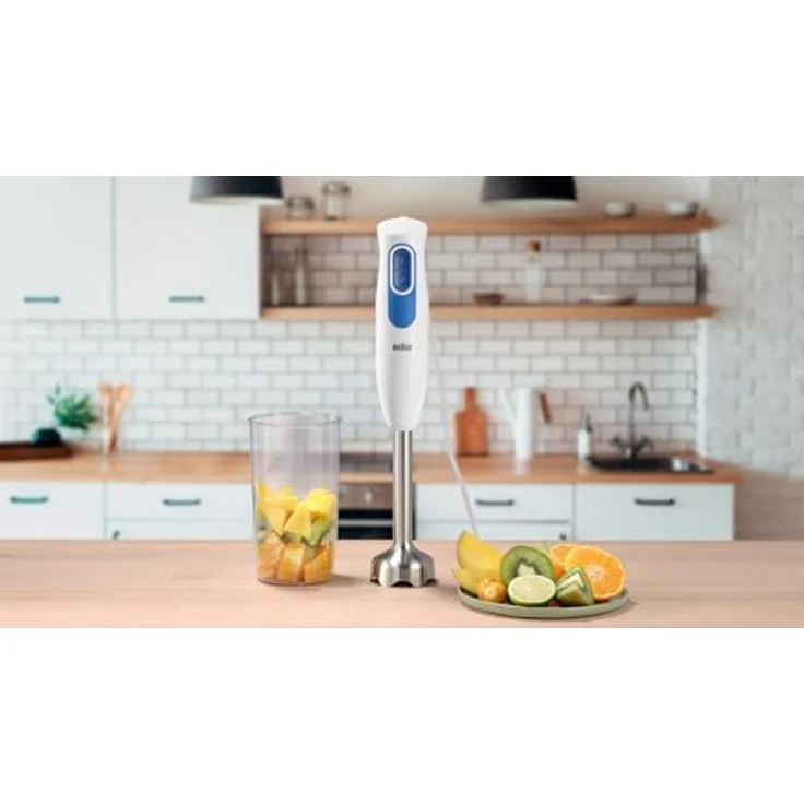 Braun Stabmixer MQ20.001M - MultiQuick 2 Pürierstab mit Edelstahl-Mixfuß, für Saucen, Smoothies und Vieles Mehr, 2 Geschwindigkeiten, inkl. 600 ml Mix- & Messbecher, 600 W, Weiß – Bild 4