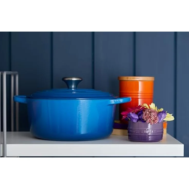 Le Creuset Signature Gusseisen-Bräter mit Deckel, Ø 28 cm, Rund, Für alle Herdarten und Induktion geeignet, Volumen: 6,7 l, Marseille – Bild 8