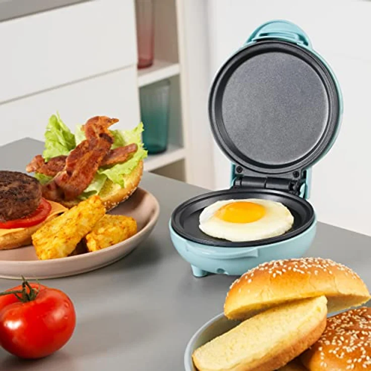 Petra PT4215BLNVDEEU7 Mini-Snackgrill, antihaftbeschichtete und einfach zu reinigende 11,5-cm-Platte, für Mittagessen, Frühstück, Pfannkuchen, Kekse und Ice Cream Sandwiches, 550 W, pastellblau – Bild 4