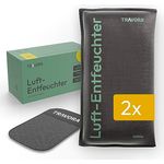 TRAVORA Luftentfeuchter Kissen 2x 1 kg mit Anti-Rutsch Pad - wiederverwendbar - Auto Innenraum - extra groß, Schwarz