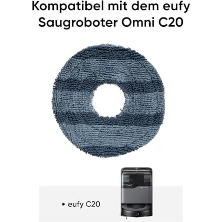 eufy 2 abnehmbare rotierende Wischmopps, kompatibel mit Saugroboter Omni C20, waschbar und nachhaltig – Bild 2