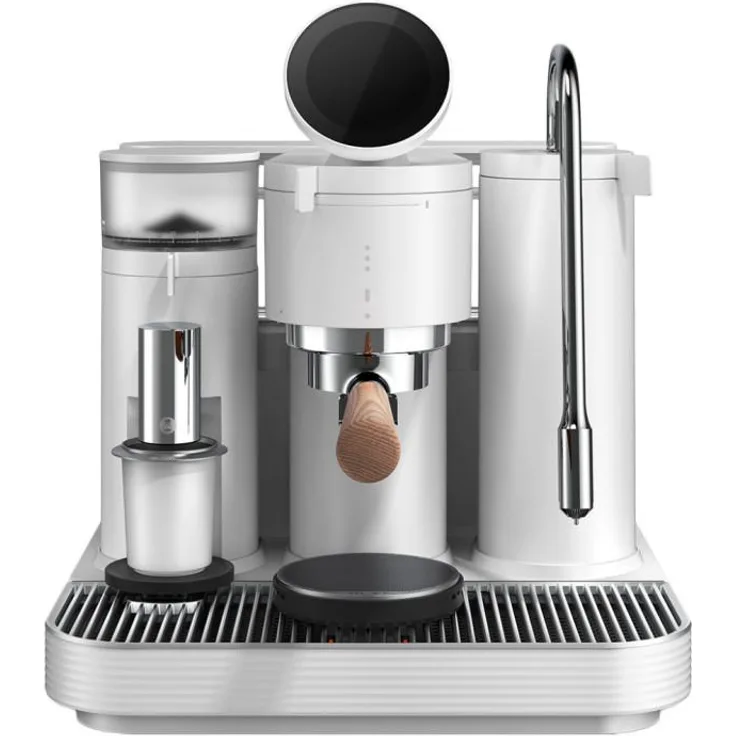 Meraki Espressomaschine mit Mahlwerk, professionelle Rotationspumpe und PID-Regelung, Weiß