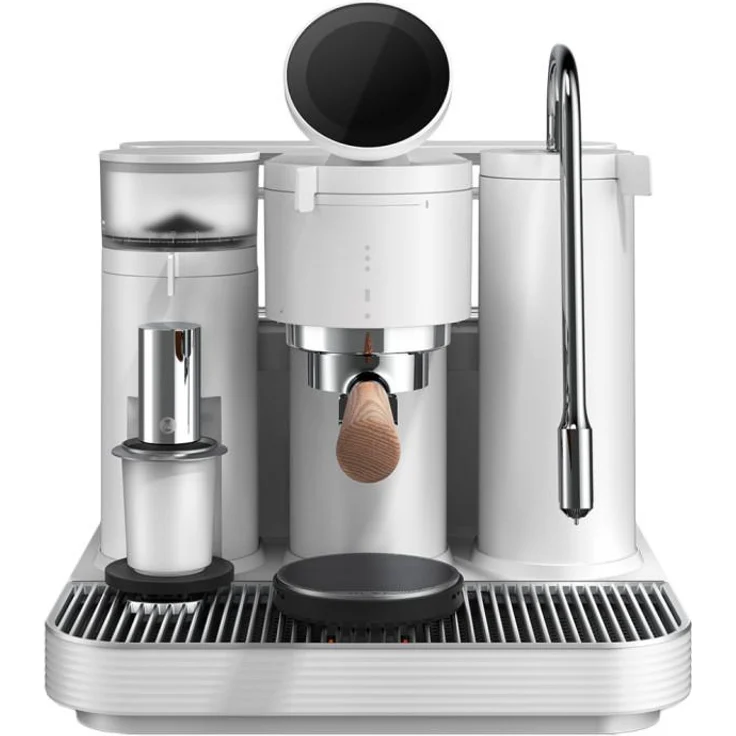 Meraki Espressomaschine mit Mahlwerk, professionelle Rotationspumpe und PID-Regelung, Weiß