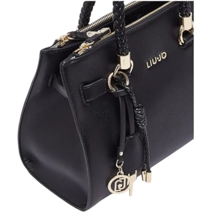 Liu Jo Handtasche Satchel, S, unifarben genarbt in Nero mit abnehmbarem Schulterriemen und Magnetverschluss – Bild 5
