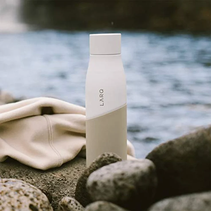 LARQ Bottle Movement – eine sich selbst reinigende leichtgewichtige,einzelbeschichtete, rostfreie, stählerne Wasserflasche (710ml, White/Dune) – Bild 4
