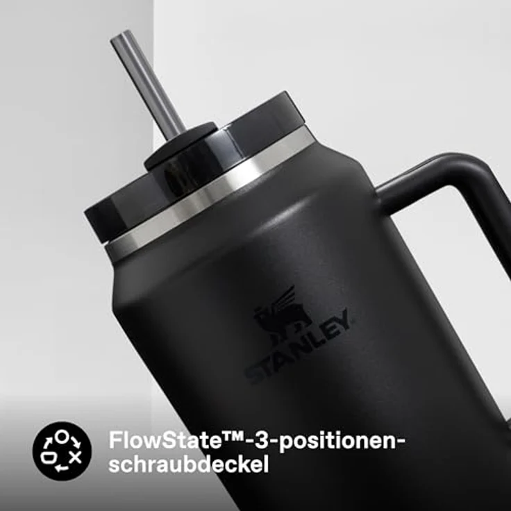 STANLEY 1913 Quencher H2.0 FlowState Trinkbecher, 1.9L, Vakuumisoliert, 60 Stunden kalt, schwarz – Bild 5