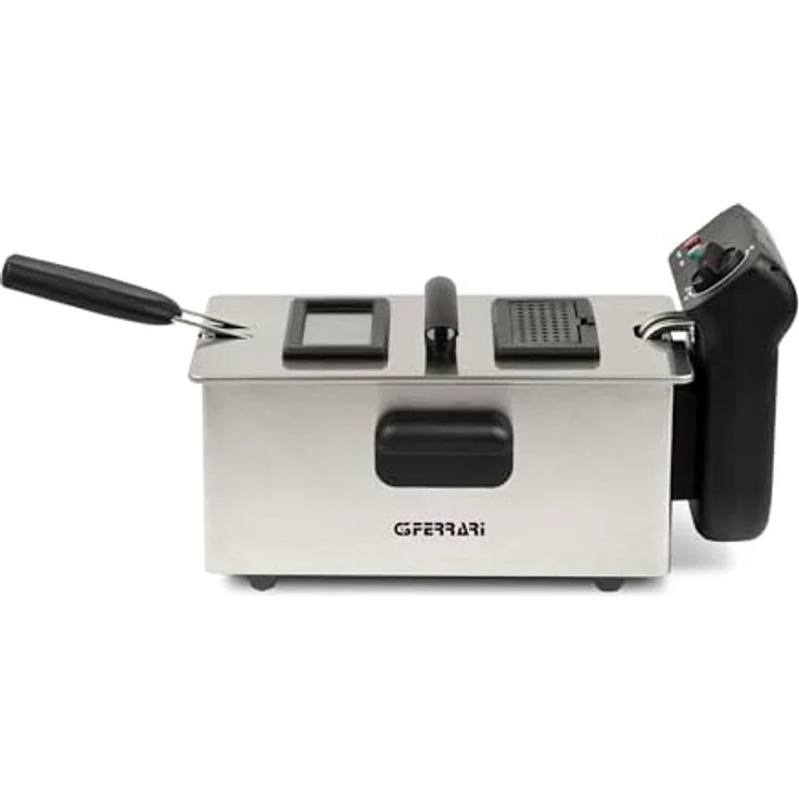 G3 Ferrari G10203 Fritteuse "Pastella", 2000 W, 3 Liter, emaillierter Ölbehälter, Edelstahlkorb, einstellbare Temperatur 130°-190°C, leicht zu reinigen – Bild 2
