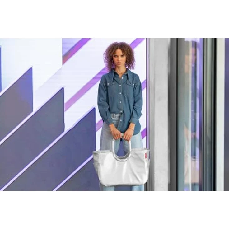 reisenthel Loopshopper L, Shopper Tasche 46 cm, silberfarben, 100% PET – Bild 3