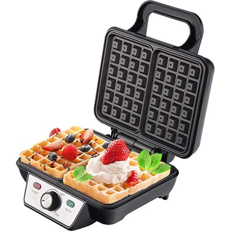 Camry CR 3046 Waffeleisen, 1600 W, Cool-Touch-Technologie, antihaftbeschichtet, silber, schwarz – Bild 3
