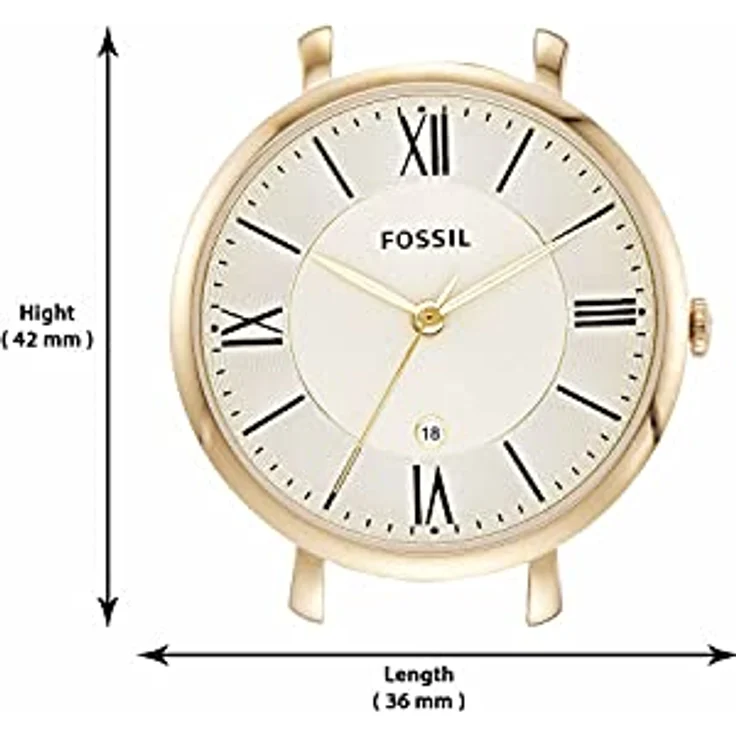 Fossil Damenuhr Jacqueline, Quarzwerk, 36mm Gold Edelstahlgehäuse mit Edelstahlarmband, ES3434 – Bild 5