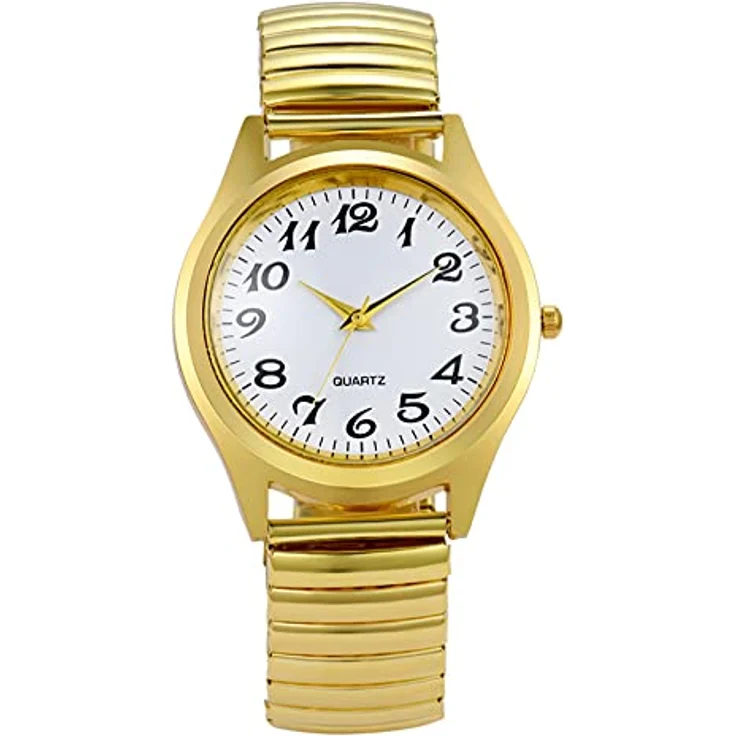Avaner Armbanduhr mit großem Zifferblatt, elegante Herrenuhr und modische Damenuhr mit elastischem Edelstahl-Armband, wasserdichte Analog Quarzuhr für Männer und Frauen – Bild 1