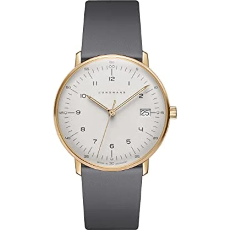 JUNGHANS max Bill Damenuhr mit Saphirglas Grau/Goldfarben 047/7854.02