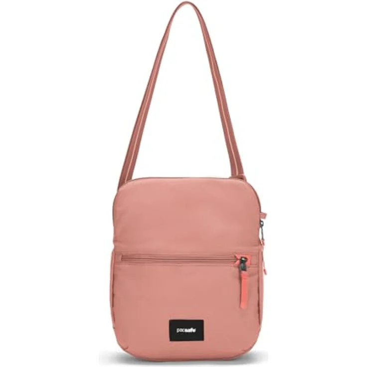 Pacsafe Go Saddle Crossbody Bag, Umhängetasche mit RFID-Blocker und Schlitzschutz, altrosa, 5-7 l Volumen – Bild 13
