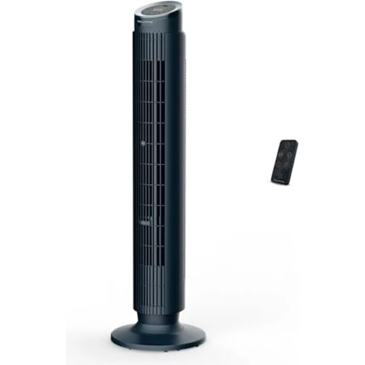 ROWENTA VU7050 Eole Silence Force, Turmventilator in Blau mit 39 Watt, 12 Geschwindigkeitsstufen, extrem leise (20 dB), integrierter Aromadiffusor und Fernbedienung – Bild 1