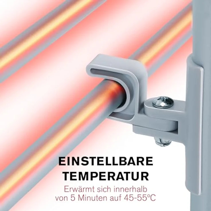 Dirt Devil DD6004, Elektrischer Turmwäscheständer mit 21 m Trockenlänge, 230W Heizfunktion, IP22 Schutz, Aluminium, bis zu 15 kg Tragkraft – Bild 6