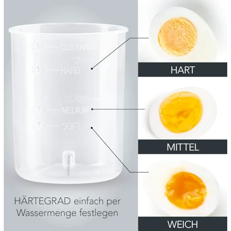 GOURMETmaxx Eierkocher für bis zu 7 Eier | Elektrischer Egg Cooker für individeulle Härtegrade | Inkl. Messbecher mit Ei-Pick für perfekte Ergebnisse | Mit Dampfauslassung [350 W] – Bild 5