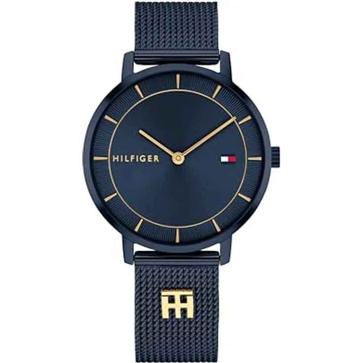 Tommy Hilfiger Zwei-Zeiger-Quarzwerk-Uhr für Damen mit 35-mm-Gehäuse und marineblauem Edelstahl-Mesh-Armband - 1782740 – Bild 1