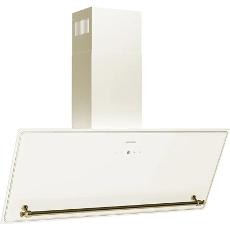 Klarstein Victoria Dunstabzugshaube, 90 cm, Touch-Bedienfeld, 400 m³/h Luftstrom, A++ Energieeffizienz, LED-Beleuchtung, Leise 52 dB, Creme & Gold, Abluft & Umluft – Bild 1