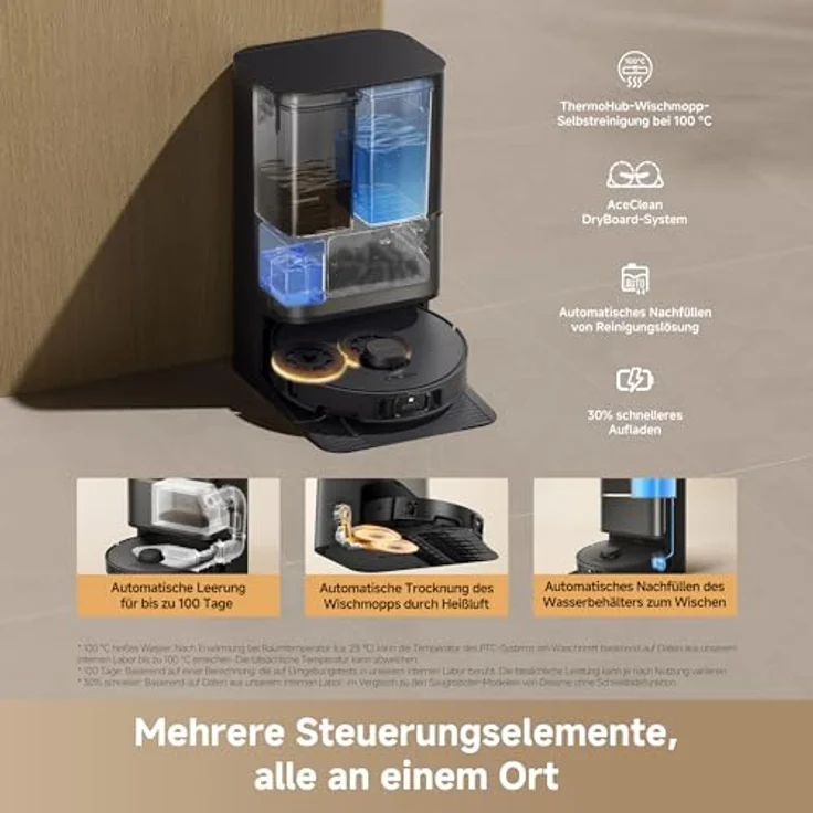 Dreame L50s Pro Ultra Saugroboter mit Wischfunktion, 30.000 Pa, 100 Tage Auto-Entleerung, Heißwasser-Mopp-Selbstreinigung – Bild 9