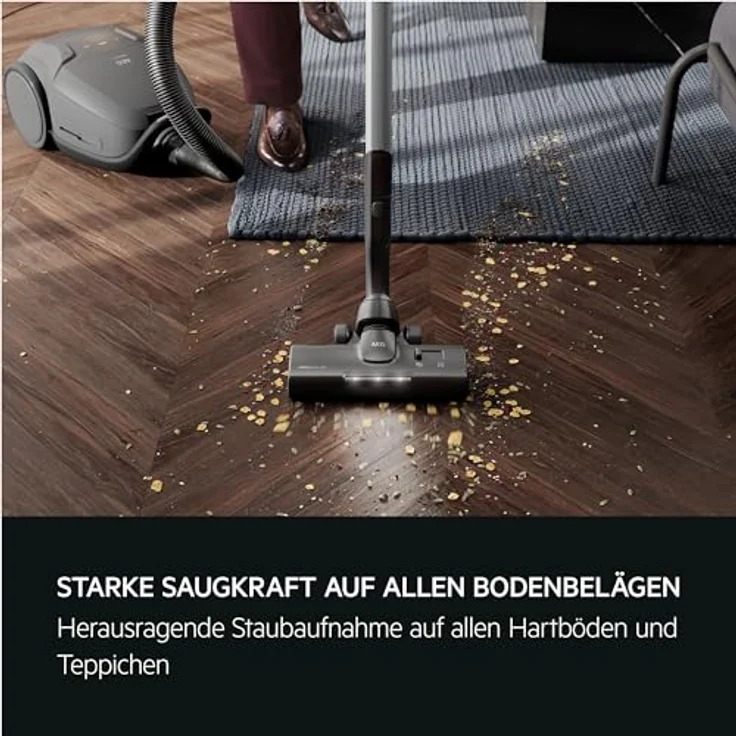 AEG ANIMAL 8000 AB81A2DG Staubsauger mit Beutel/hohe Saugleistung/Intelligenter Auto-Modus/48% Recyclingkunststoff/Pet XL Turbodüse/3in1 Multidüse/12 m Kabel/HEPA-Filtration/LED-Licht, grün – Bild 4