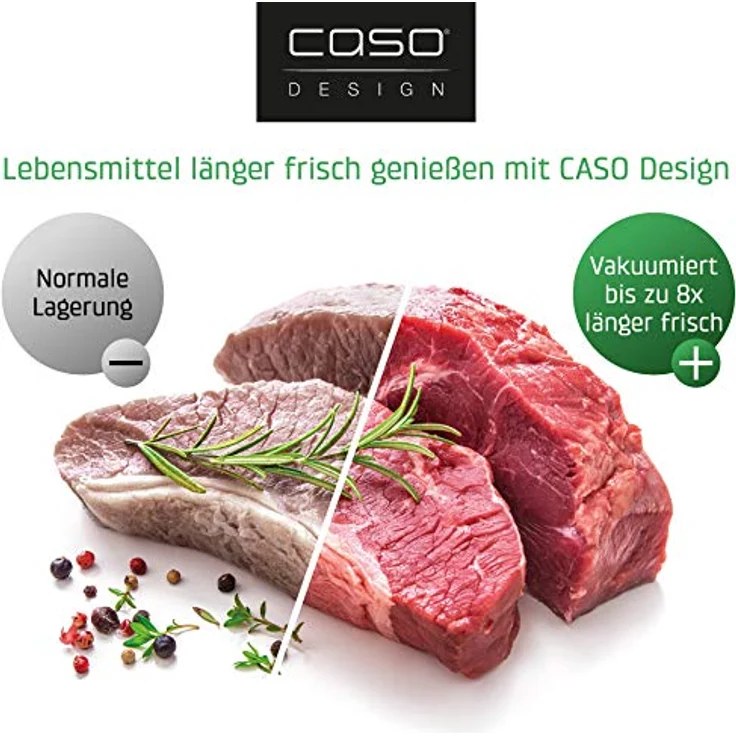 Caso 1405 FastVac 4000 Gewerbevakuumierer, regulierbare Vakuumstärke (f. weiche Lebensmittel), Beutel und Rollen bis 40cm Breite, starke Vakuumpumpe 20L-Minute – Bild 6
