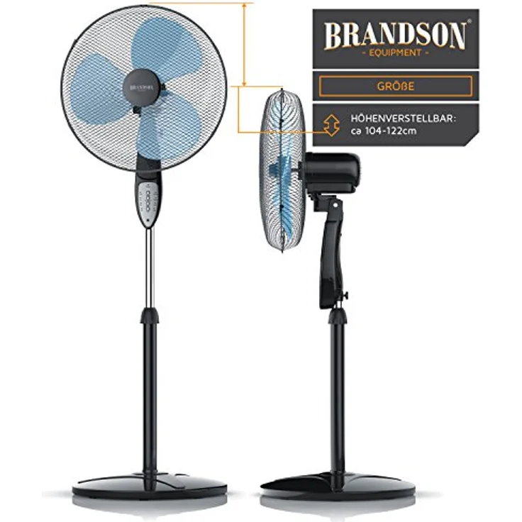 Brandson Standventilator mit Fernbedienung Standlüfter - Ventilator höhenverstellbarer Standfuß - – Bild 3