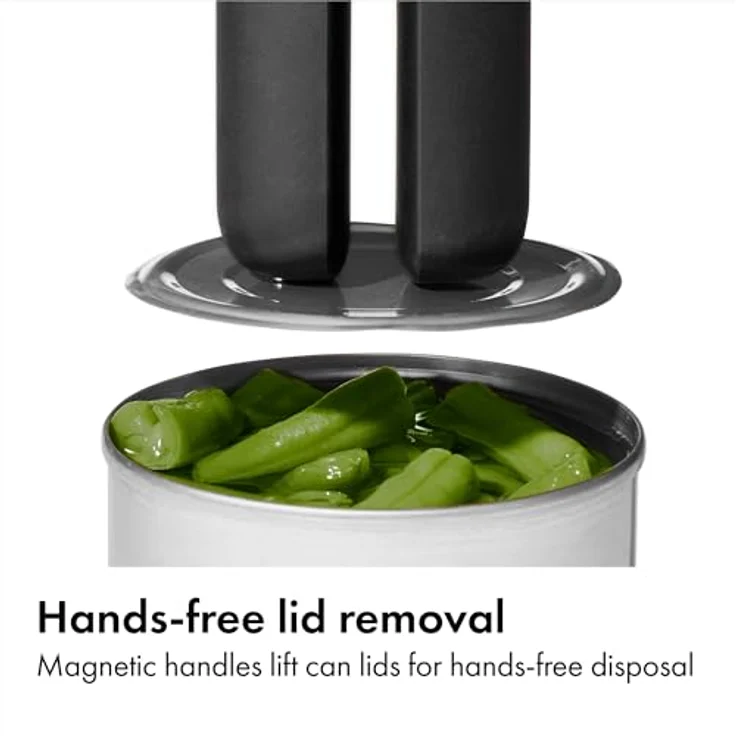 OXO Good Grips Lock & Go Dosenöffner, ergonomischer Dosenöffner mit rutschfestem Griff und Edelstahlrad für freihändige Deckelentfernung – Bild 3