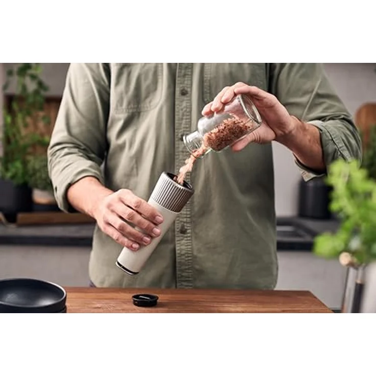 Zwilling SPICES Gewürzmühle, Pfeffermühle + Salzmühle im Upside-Down-Design, salbeigrün und schwarz, stufenlos einstellbar, hochwertige Keramik – Bild 5