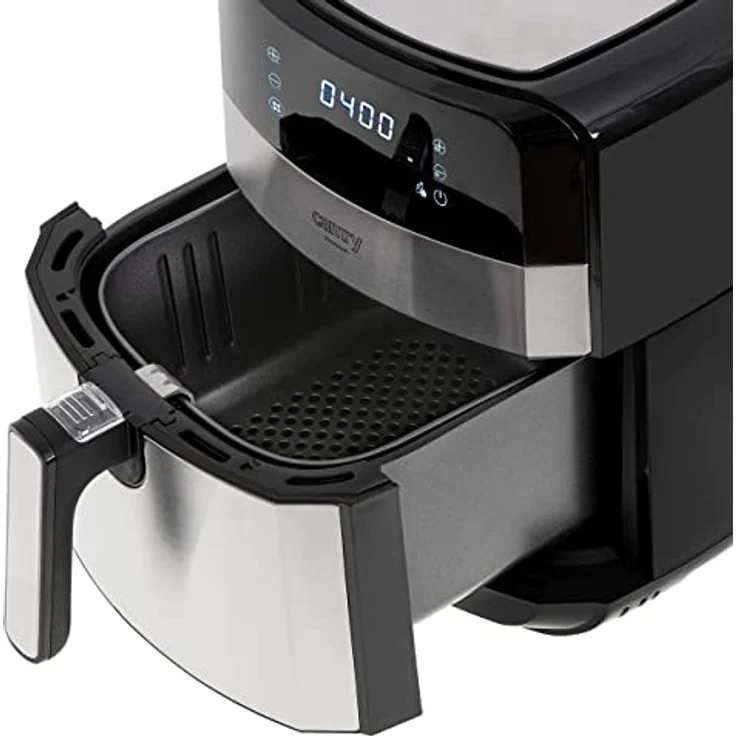 Camry CR 6311 Heißluftfritteuse, 5 Liter, 2500 Watt, 9 Programme, Temperaturregelung 80-200°C, Konvektionstechnologie, edelstahl, schwarz – Bild 3