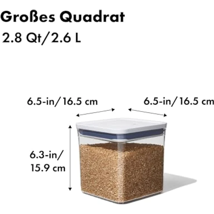 OXO Good Grips POP-Behälter ? luftdichte, stapelbare Aufbewahrung von Lebensmitteln ? 2,6 L für Zucker und mehr – Bild 2
