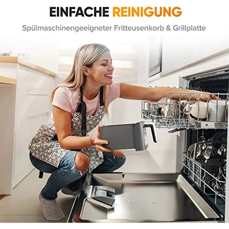 Dripl Heißluftfritteuse 5,7L, XXL Fritteuse mit LCD Touchscreen, AirFryer mit 12 Programmen, Kompakte Heissluftfriteuse mit Digitalem Display, Energieeinsparung, Vorheizen & Warmhalten, ohne Öl – Bild 5