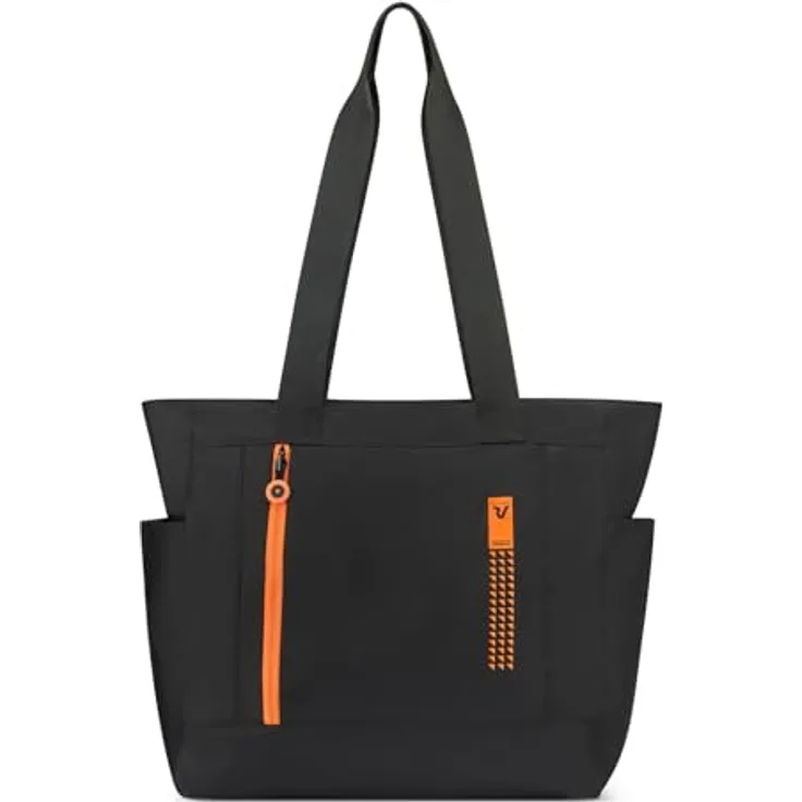 Roncato Compact Neon Shopper Tasche, faltbar aus Polyester, 37 cm, orange