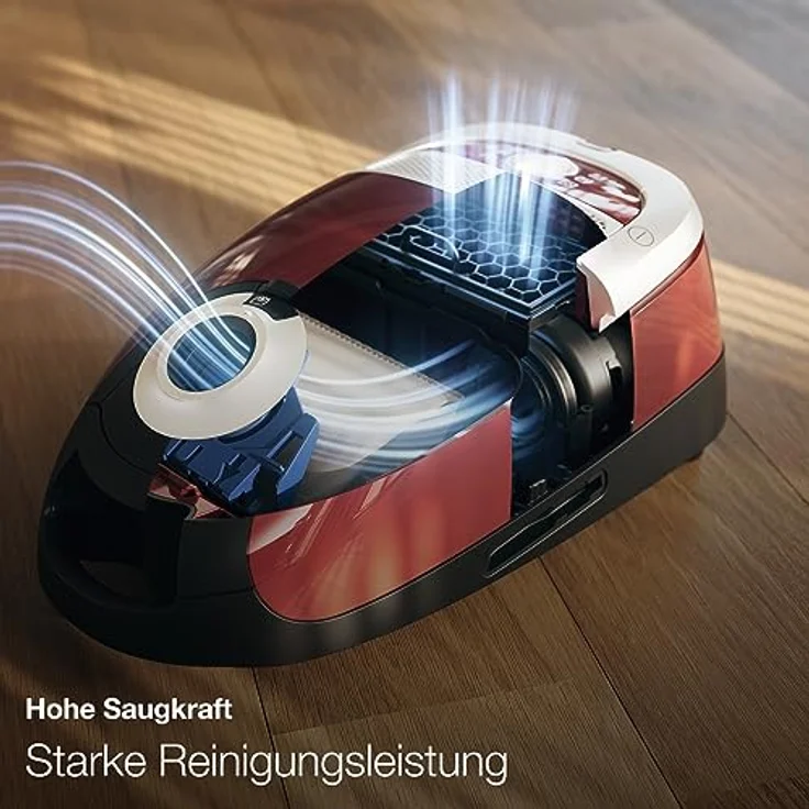 Miele Complete C2 Tango SFAF5 Bodenstaubsauger mit Beutel, 890 Watt, 10 m Aktionsradius, Mangorot – Bild 2