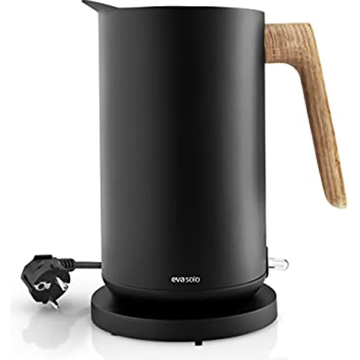 Eva Solo Wasserkocher Nordic Kitchen, 2200W, 1500 ml, kabellos, Edelstahl und Kunststoff, mit Eichen­holzgriff, schwarz – Bild 2